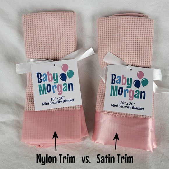 COPY - Baby Morgan Thermal Waffle Blanket Nylon Satin Trim - 18”x20” Mini Secur… - Picture 9 of 16
